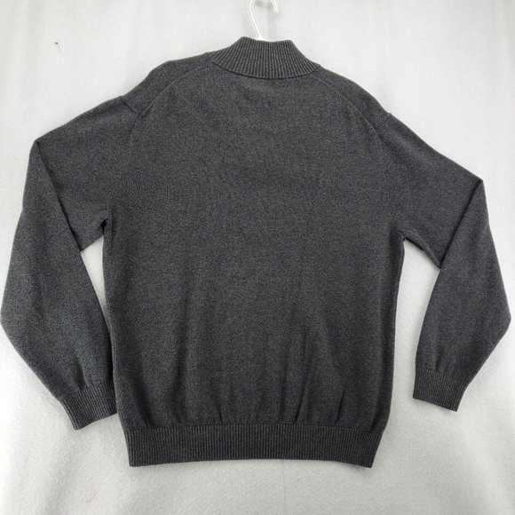 Nautica Sweater Men's 1/4 Zip Long Sleeve High Neck Pullover Sailboat Gray XL - Picture 10 of 12